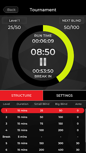 Android application Global Poker Clock screenshort