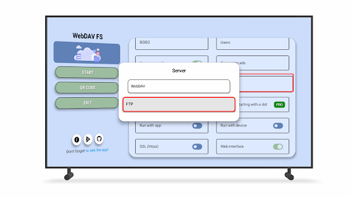 Screenshot of WebDAV FS Server