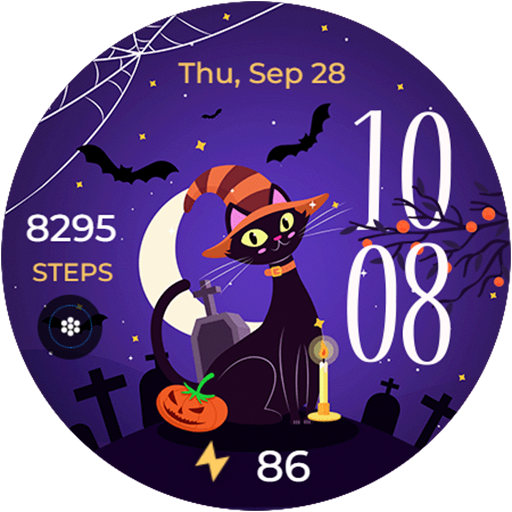 Halloween Witchy Cat - Wear OS logo