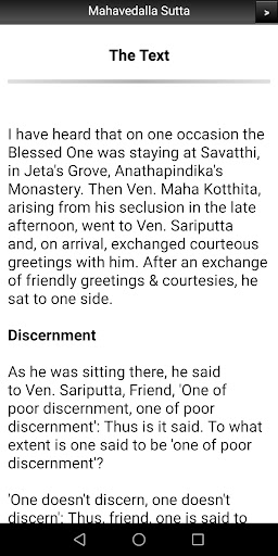 Mahavedalla Sutta - Buddhism Screen 2