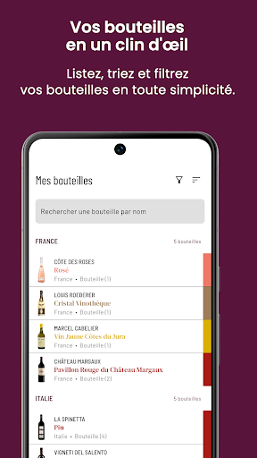 Android application Caveo - Ma cave, mon sommelier screenshort