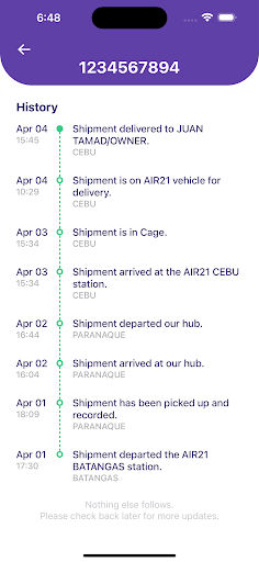 AIR21 Tracker Screen 2