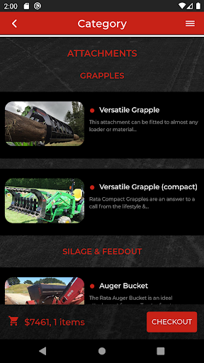 Rata Equipment Screen 2