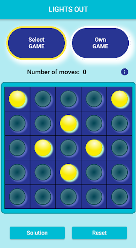 Android application Lights out - solution screenshort