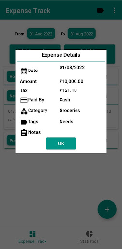 Expense Track Screen 3