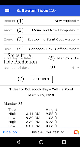 Android application Saltwater Tides screenshort