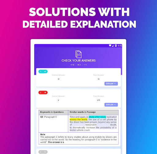 Screenshot of IELTS® Reading Tests