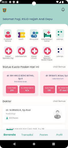 Android application RS Hajjah Andi Depu screenshort