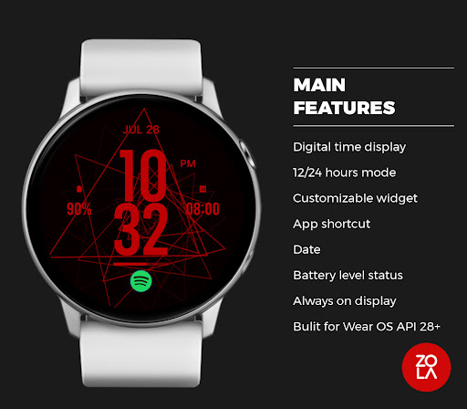Red Triangle Watch Face Screen 2