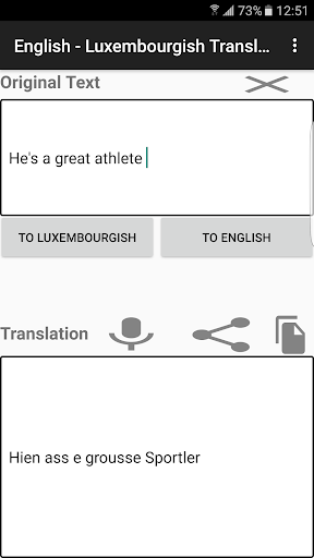 Android application Luxembourgish Translator screenshort