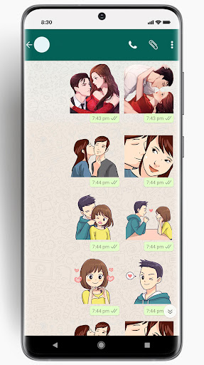 Android application Cute Anime Couple Love Sticker screenshort