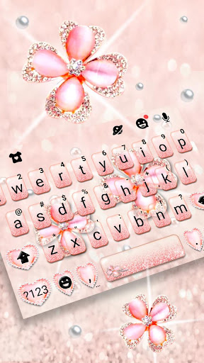 Android application Glitter Clover Keyboard Theme screenshort