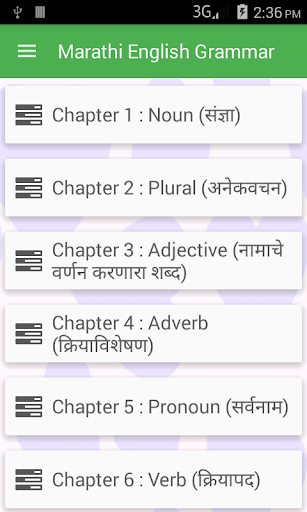 Android application Marathi English Grammar screenshort