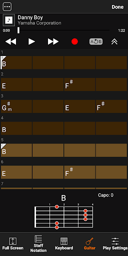 Screenshot of Chord Tracker
