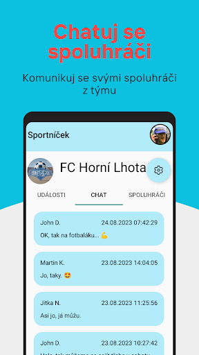 Sportníček - sportovní manažer Screen 2