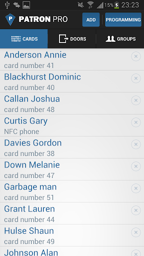 Android application PATRON-PRO Admin screenshort