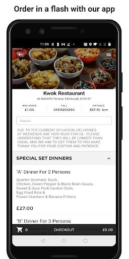 Android application Kwok Restaurant screenshort