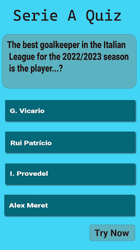 Italian League Quiz Screen 2