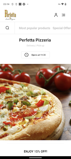 Android application Perfetta Pizzeria London screenshort