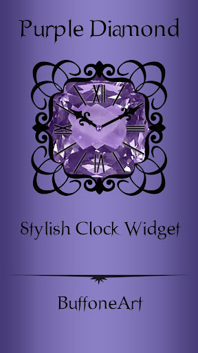 Android application Purple Diamond Clock Widget screenshort