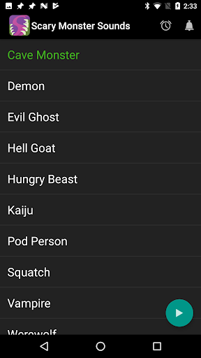 Scary Monster Sounds Screen 2