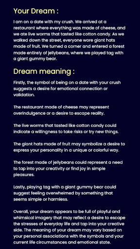 Dream Interpretation AI App Screen 3