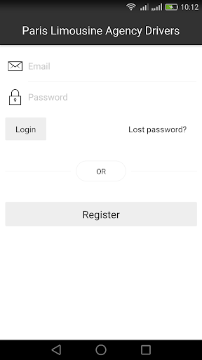 Android application Paris Limousine Agency Drivers screenshort