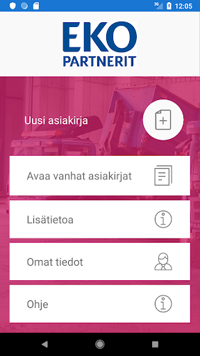 Android application Ekopartnerit Siirtoasiakirja screenshort