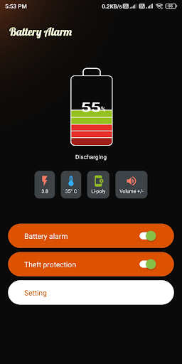 Battery alarm app Screen 3