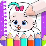 Babies coloring & drawing book icon