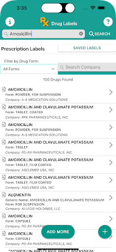 RxDrugLabels Screen 3