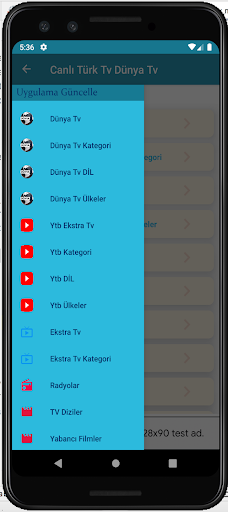 Android application Canlı Türk Tv Dünya Tv screenshort