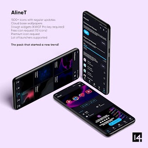 AlineT Icon Pack Pro Apk – linear icons + transparent fill (Patched) 2