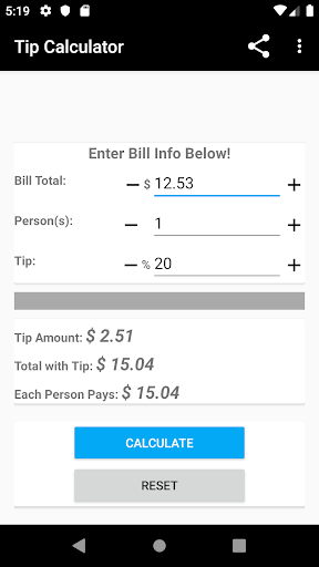 Free Tip Calculator Screen 2