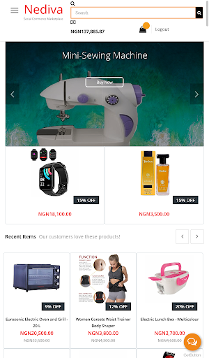 Android application Nediva Global screenshort
