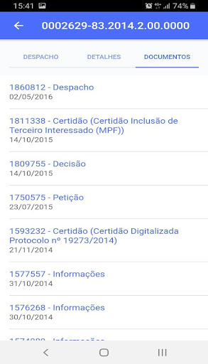 Android application Token PJe screenshort