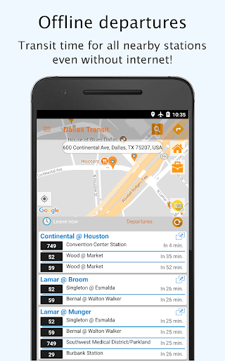 Android application Dallas Public Transport screenshort