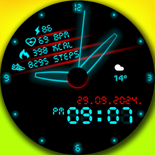 Neon clock logo