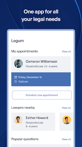 Android application Legum: Lawyers in your pocket screenshort
