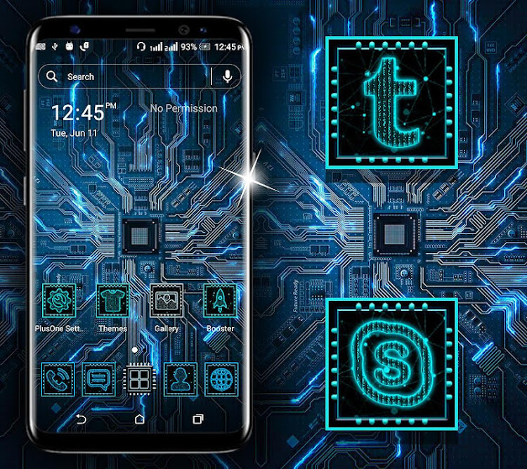 Hi-tech Circuit Launcher Theme - 2.4 - (Android)