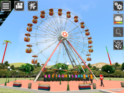Captură de ecran a simulatorului parcului tematic