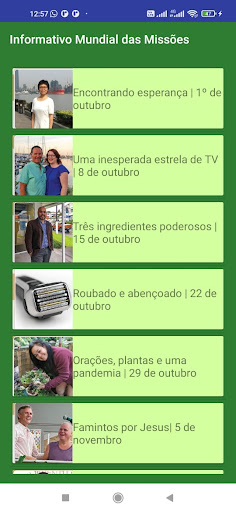 Android application Informativo Mundial dasMissões screenshort