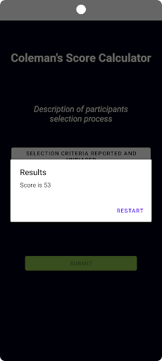 Android application Coleman's Score Calculator screenshort