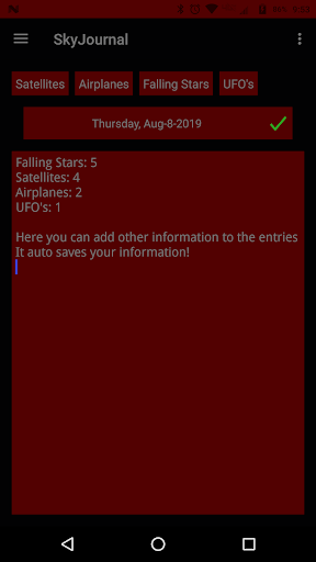 Android application SkyJournal Count what you see screenshort
