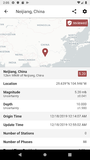 Seismos: Worldwide Earthquake Screen 2