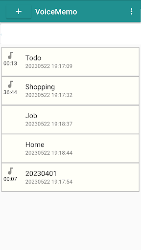 Simple Voice Memo Screen 2