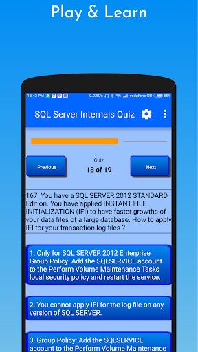SQL Server Internals Quiz Demo Screen 2