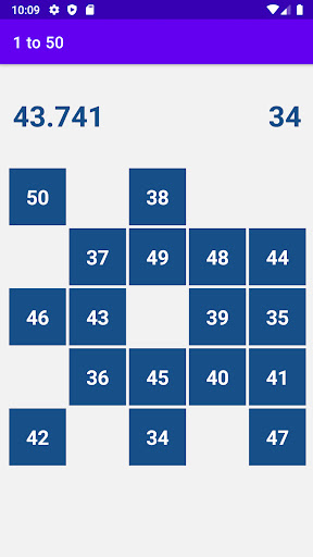 1 to 50 - A simple number game Screen 3