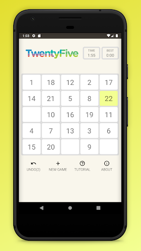 TwentyFive Number Puzzle Screen 3