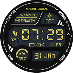 သင်္ကေတပုံ Marine Digital Watch Face